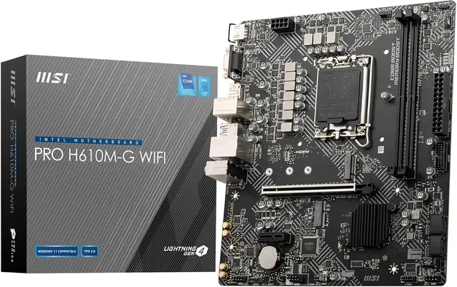 MSI PRO H610M-G WIFI: Micro-ATX, LGA 1700, DDR5, Wi‑Fi 6E