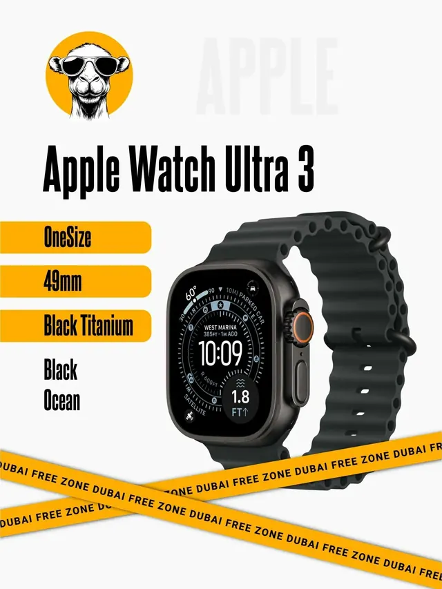 Apple Watch Ultra 3: 49 мм, Titanium, GPS + Cellular, черный ремешок Ocean Band
