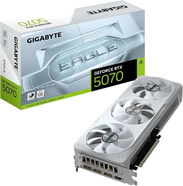 Gigabyte GeForce RTX 5070 EAGLE OC ICE SFF: 12 ГБ GDDR7, PCIe 5.0, GV-N5070EAGLEOC ICE-12GD