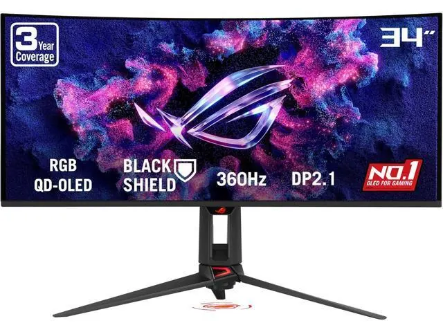 ASUS ROG Swift PG34WCDN: 34", 3440×1440, 360 Гц, QD-OLED, черный