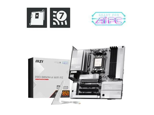 MSI PRO B850M-A WIFI PZ: Micro ATX, AM5, DDR5, Wi‑Fi 7