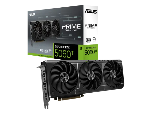 ASUS PRIME-RTX5060TI-8G: 8 ГБ GDDR7, PCI Express 5.0 x8, GeForce RTX 5060 Ti