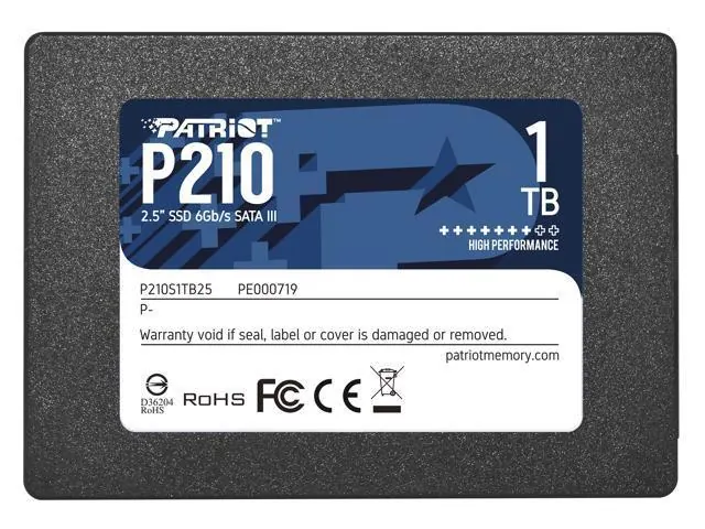 Patriot P210: 1 ТБ, 2,5", SATA III, P210S1TB25