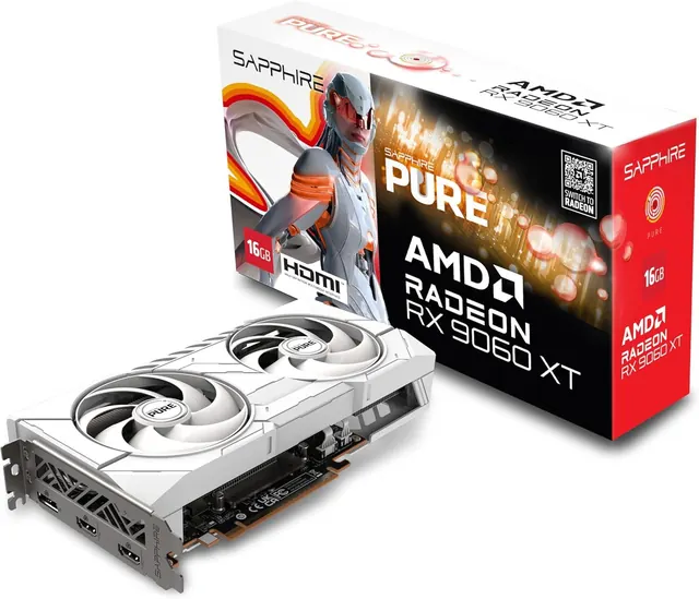 Sapphire Radeon RX 9060 XT PURE OC: 16 ГБ GDDR6, 128-бит, PCIe x16