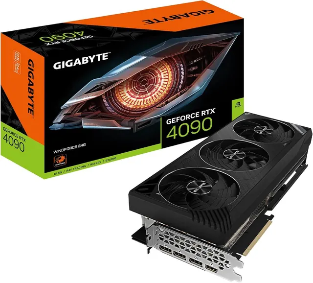 Gigabyte GeForce RTX 4090 WINDFORCE: 24 ГБ GDDR6X, 384-бит, GV-N4090WF3-24GD