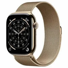 Apple Watch Series 11 46 мм: GPS + Cellular, золотистый титановый корпус, золотистый Milanese Loop M/L