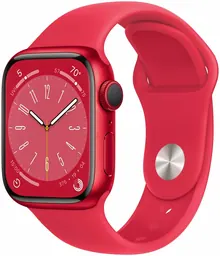 Apple Watch Series 8: 45 мм, GPS, красный, Sport Band