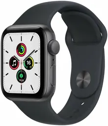 Apple Watch SE: 44 мм, GPS, серый алюминиевый корпус, ремешок Midnight Sport Band