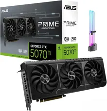 ASUS GeForce RTX 5070 Ti PRIME OC: 16 ГБ GDDR7, PCIe 5.0, HDMI 2.1b, 3x DisplayPort 2.1b