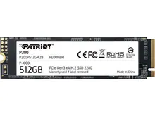 Patriot P300: 512 ГБ, M.2 2280, PCIe Gen3 x4, NVMe 1.3