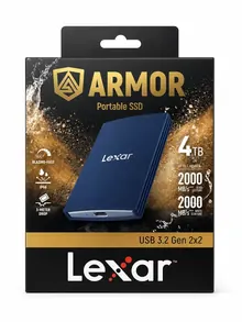 Портативный SSD Lexar Armor 700 4 ТБ с USB 3.2 Gen 2x2 и защитой IP66