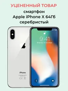 Apple iPhone X: 64 ГБ, серебристый, single SIM