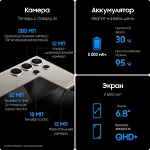 Samsung Galaxy S24 Ultra: 12 ГБ/256 ГБ, Titanium Gray, nano SIM + eSIM