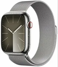 Apple Watch Series 9: 41 мм, GPS + Cellular, серебристый, Silver Milanese Loop