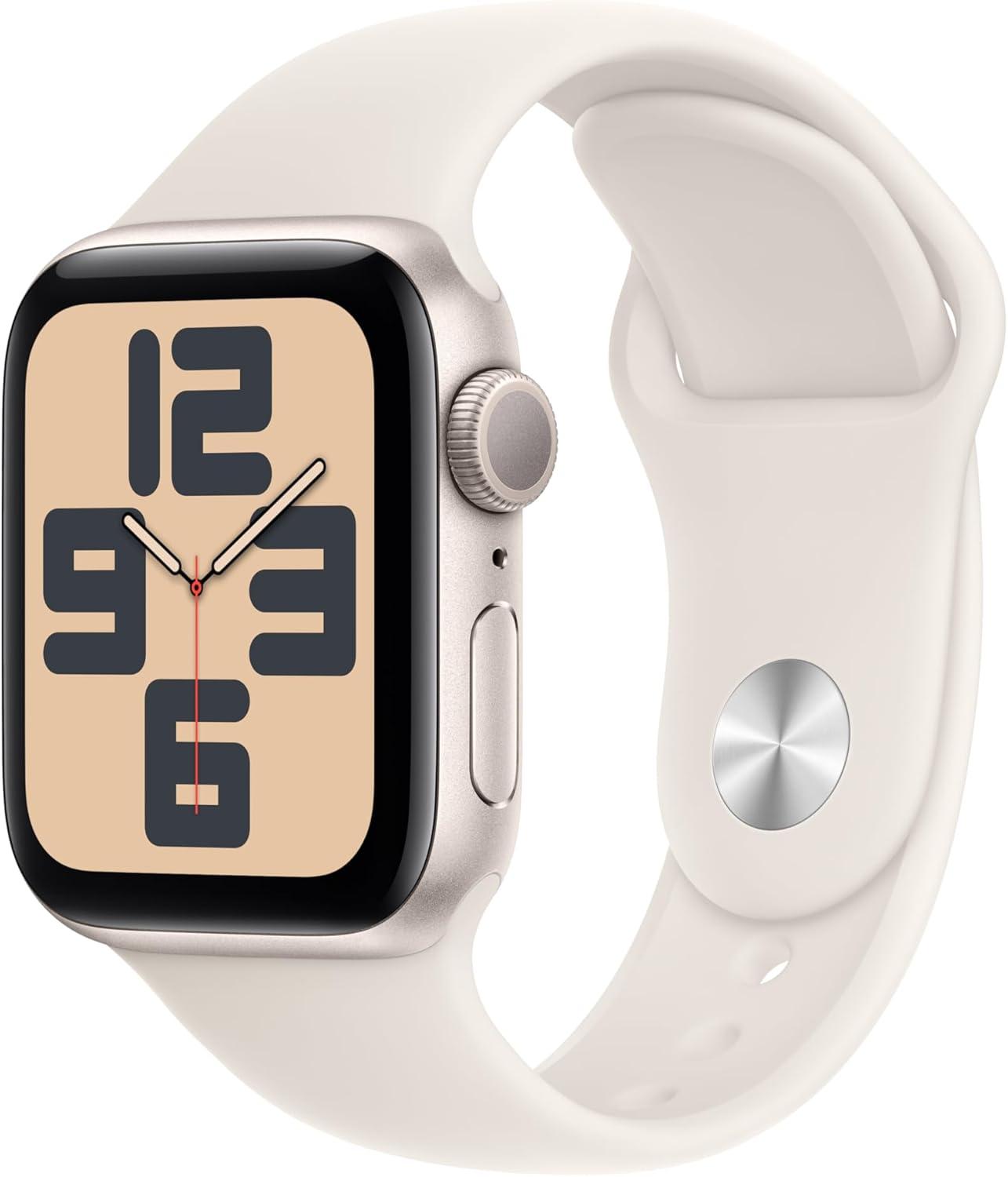 Apple Watch SE (2-го поколения) GPS 40 мм, алюминий «сияющая звезда», спортивный ремешок S/M