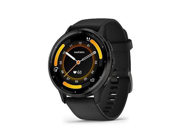 Garmin Venu 3 — 1,4-дюймовый дисплей 454 × 454, черный корпус, силиконовый ремешок