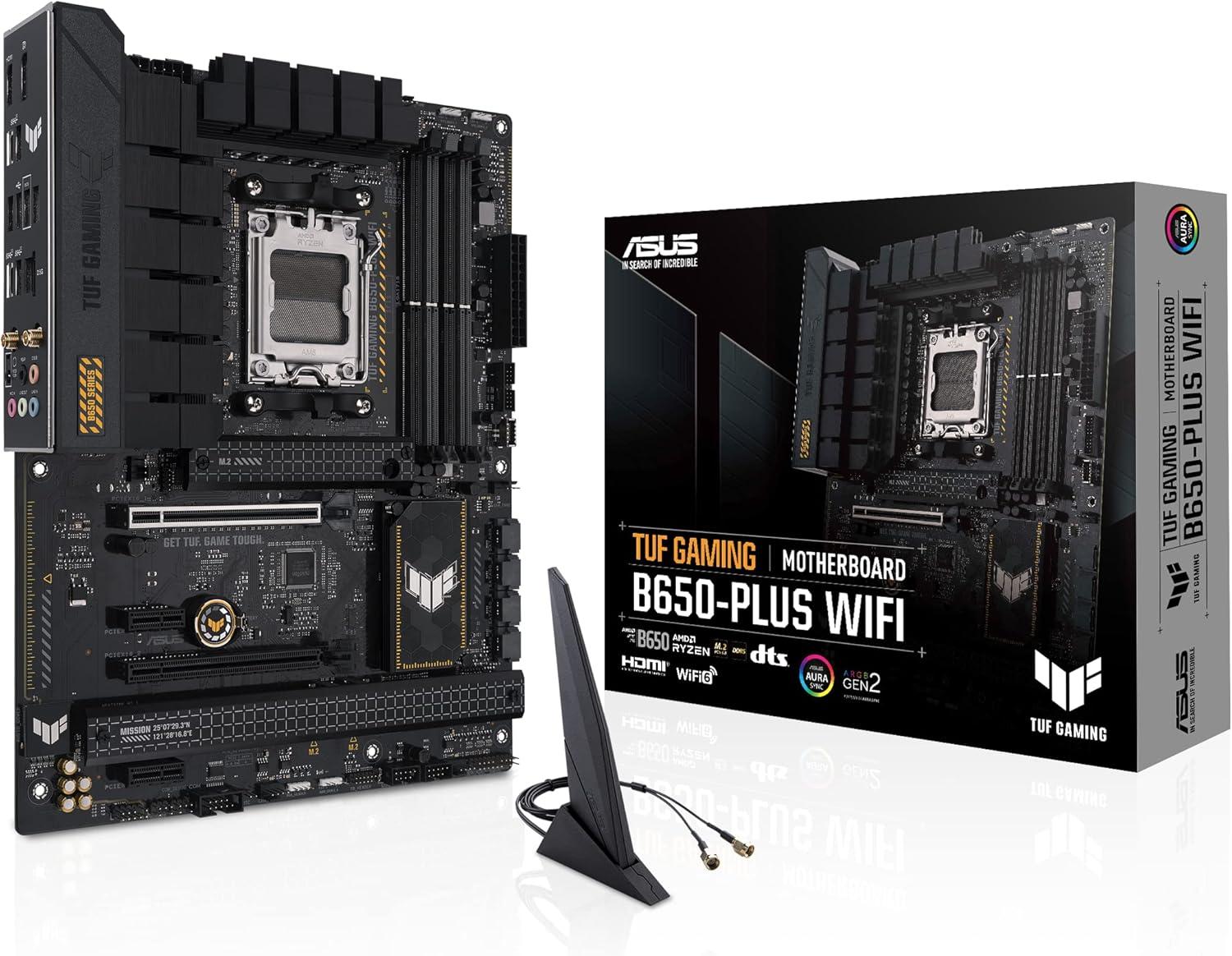 ASUS TUF GAMING B650-PLUS WIFI: AM5, ATX, Wi‑Fi 6/6E, PCIe 5.0 M.2