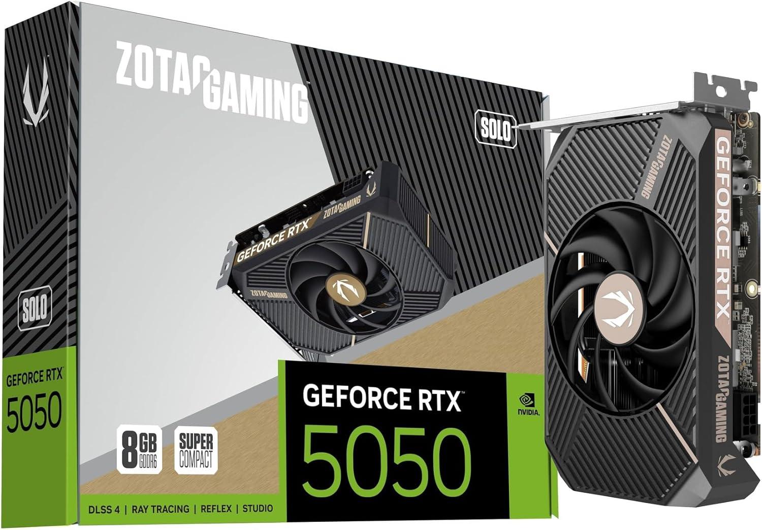 ZOTAC Gaming GeForce RTX 5050 SOLO: 8 ГБ, NVIDIA GeForce RTX 5050