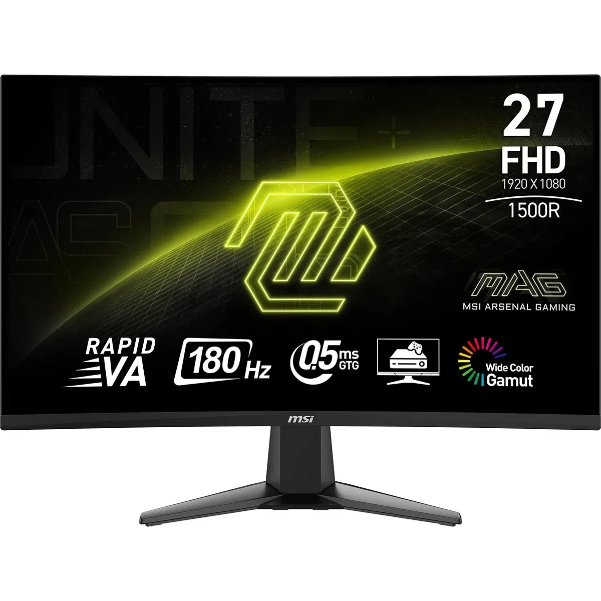 MSI MAG 27C6F: 27", 1920 × 1080, 180 Гц, изогнутый, черный