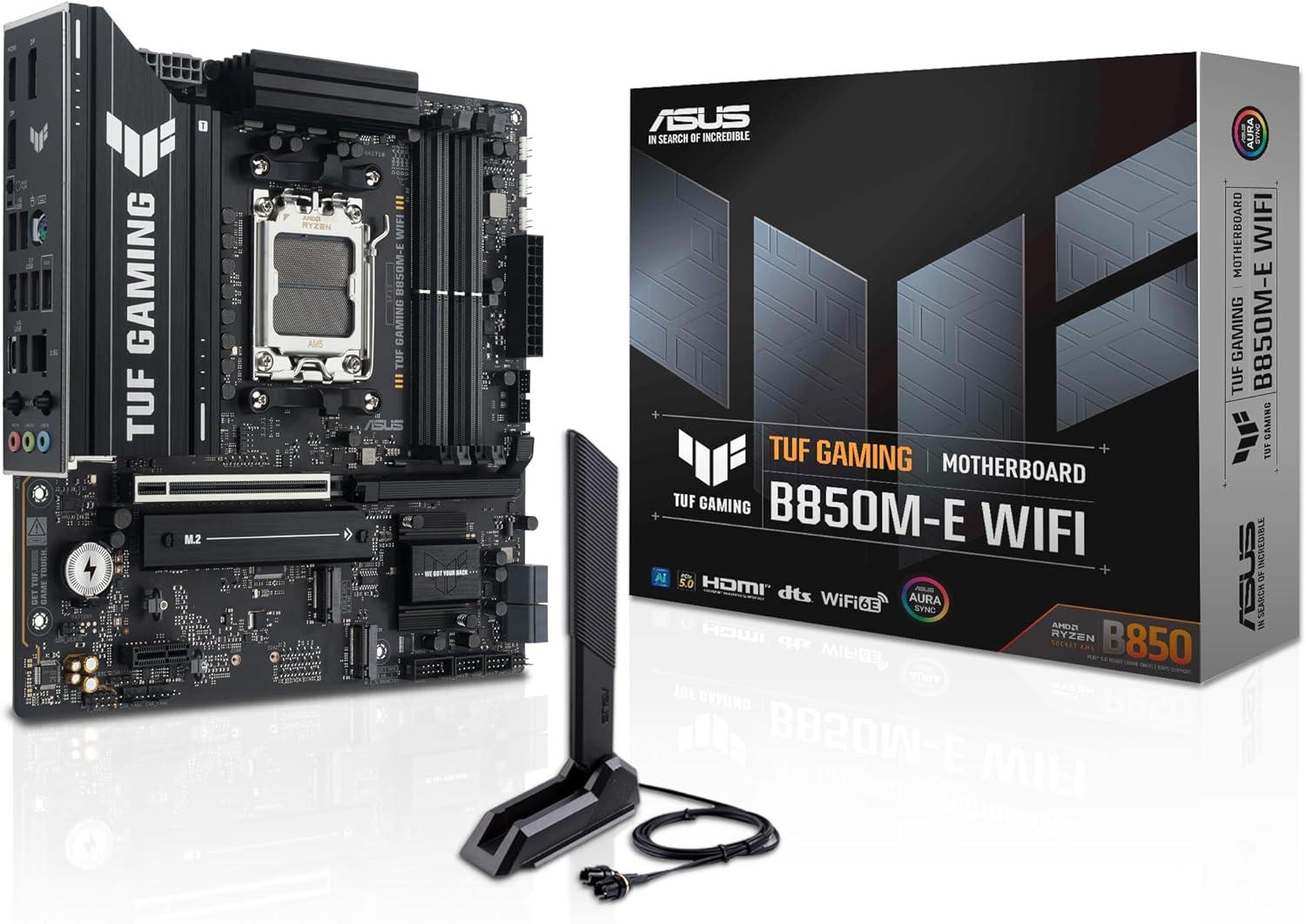 ASUS TUF Gaming B850M-E WiFi: Micro ATX, AMD AM5, Wi-Fi 6E, PCIe 5.0