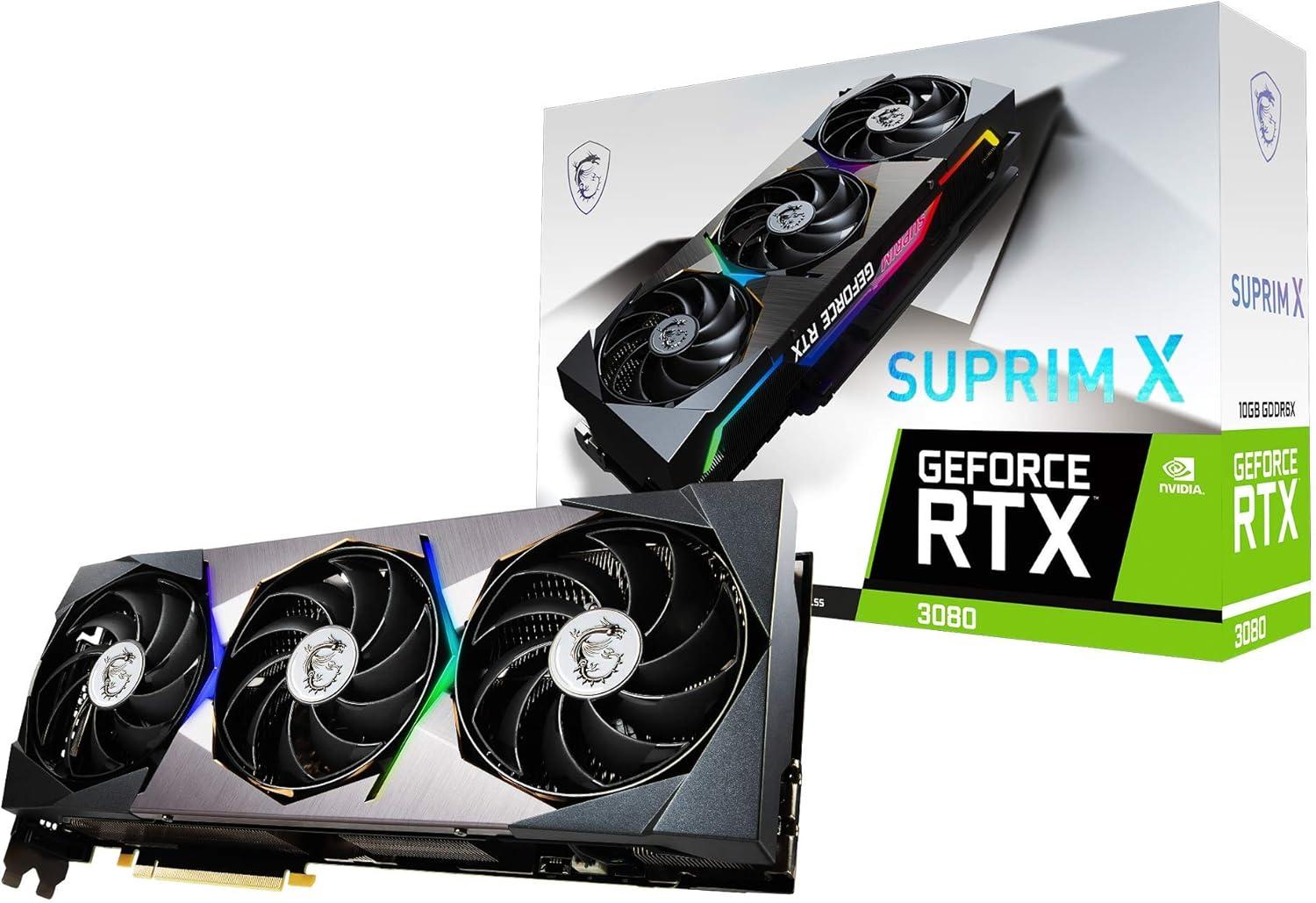 MSI RTX 3080 SUPRIM X 10G LHR: 10 ГБ GDDR6X, 320-бит, PCI Express 4.0