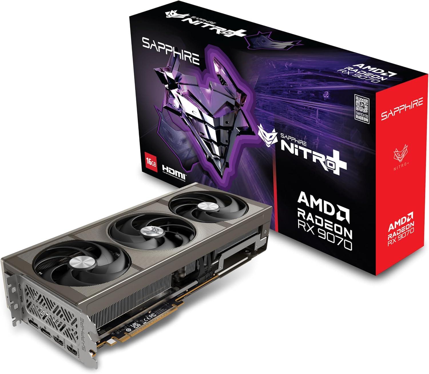 Sapphire Nitro+ AMD Radeon RX 9070: 16 ГБ GDDR6, 256-бит, 2x HDMI, 2x DisplayPort