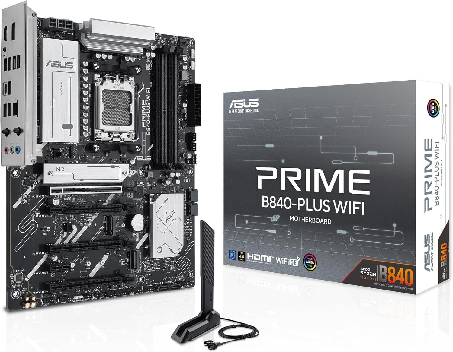 ASUS PRIME B840-PLUS WIFI: ATX, AM5, Wi‑Fi 6E, PCIe 4.0