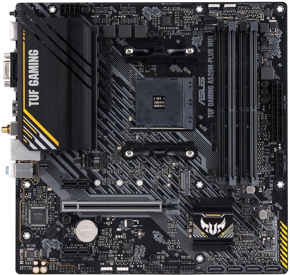 ASUS TUF GAMING A520M-PLUS WIFI: AMD AM4, microATX, 802.11ac Wi‑Fi
