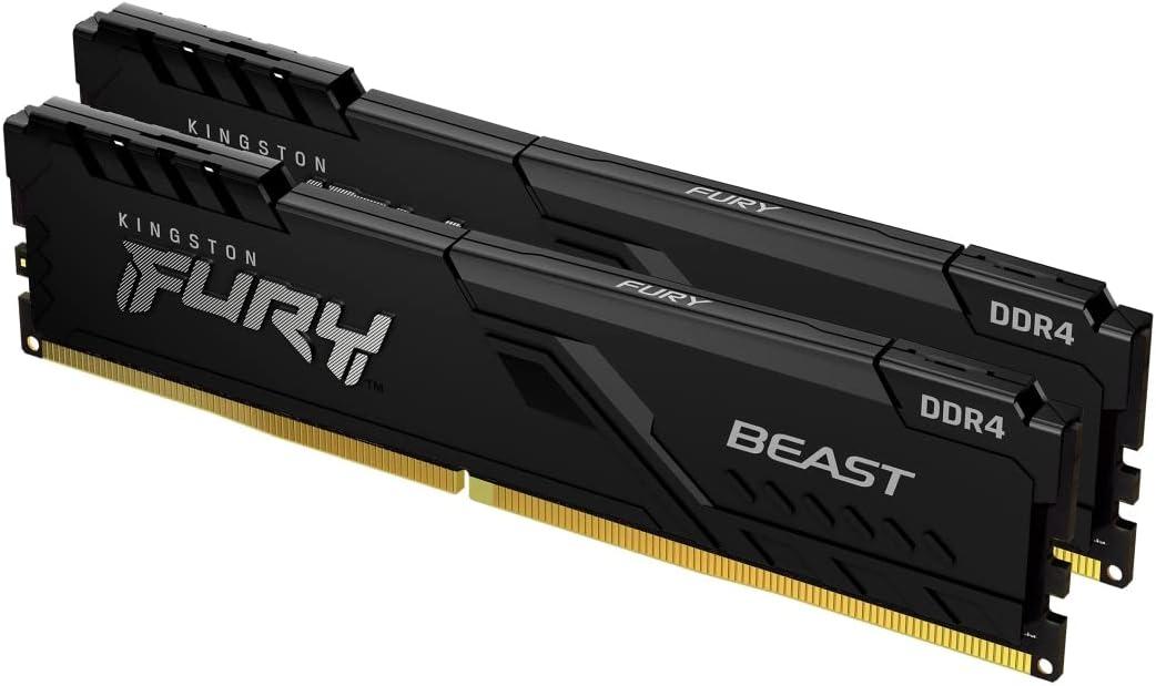 Kingston FURY Beast DDR4: 32 ГБ (2x16 ГБ), 3200 MT/s, CL16, DIMM