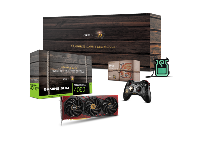MSI GeForce RTX 4060 Ti GAMING SLIM: 8 ГБ GDDR6, PCI Express 4.0 x8, MONSTER HUNTER EDITION