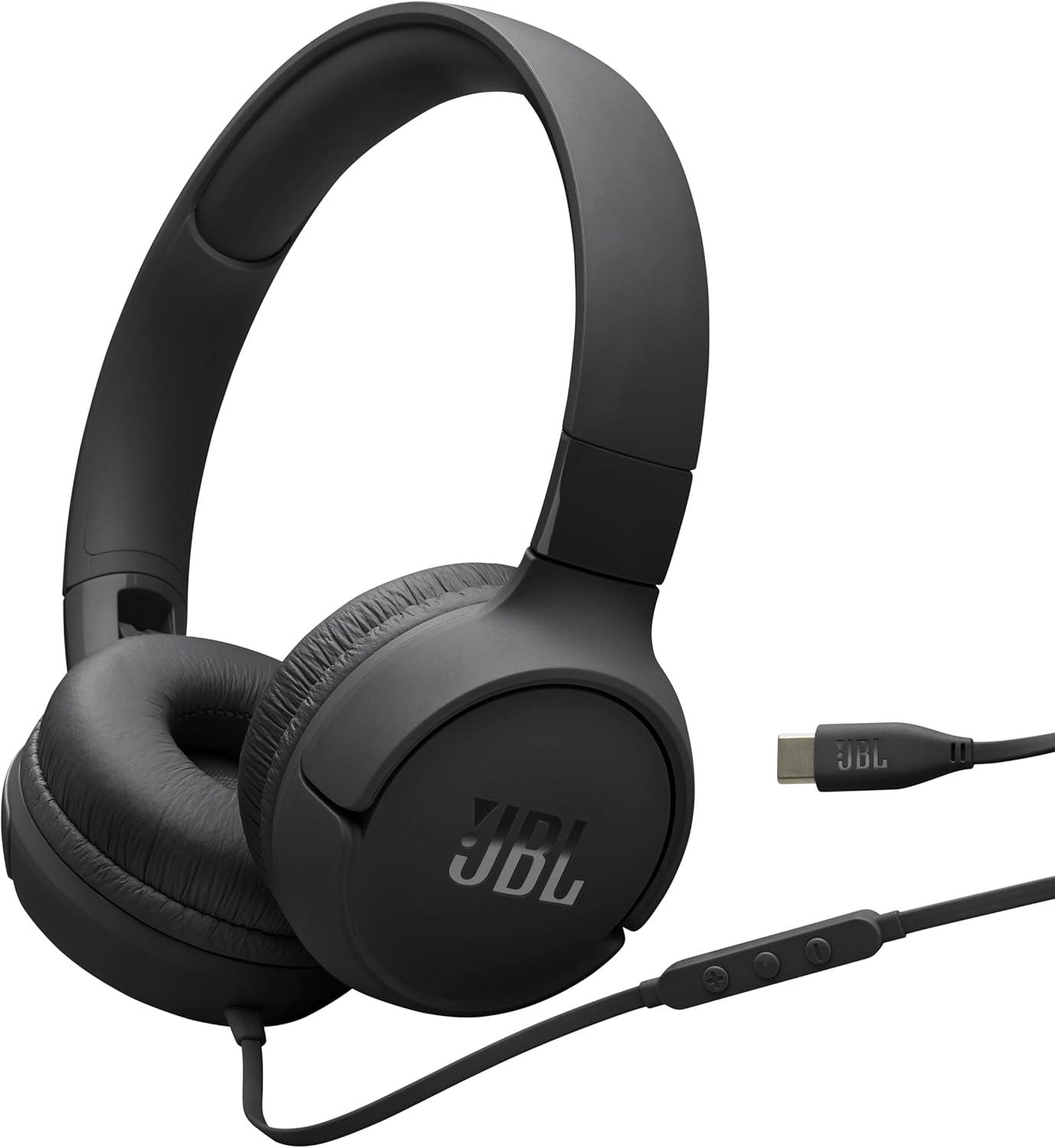 Проводные накладные наушники JBL Tune 520C с USB-C и Hi-Res Audio, черные