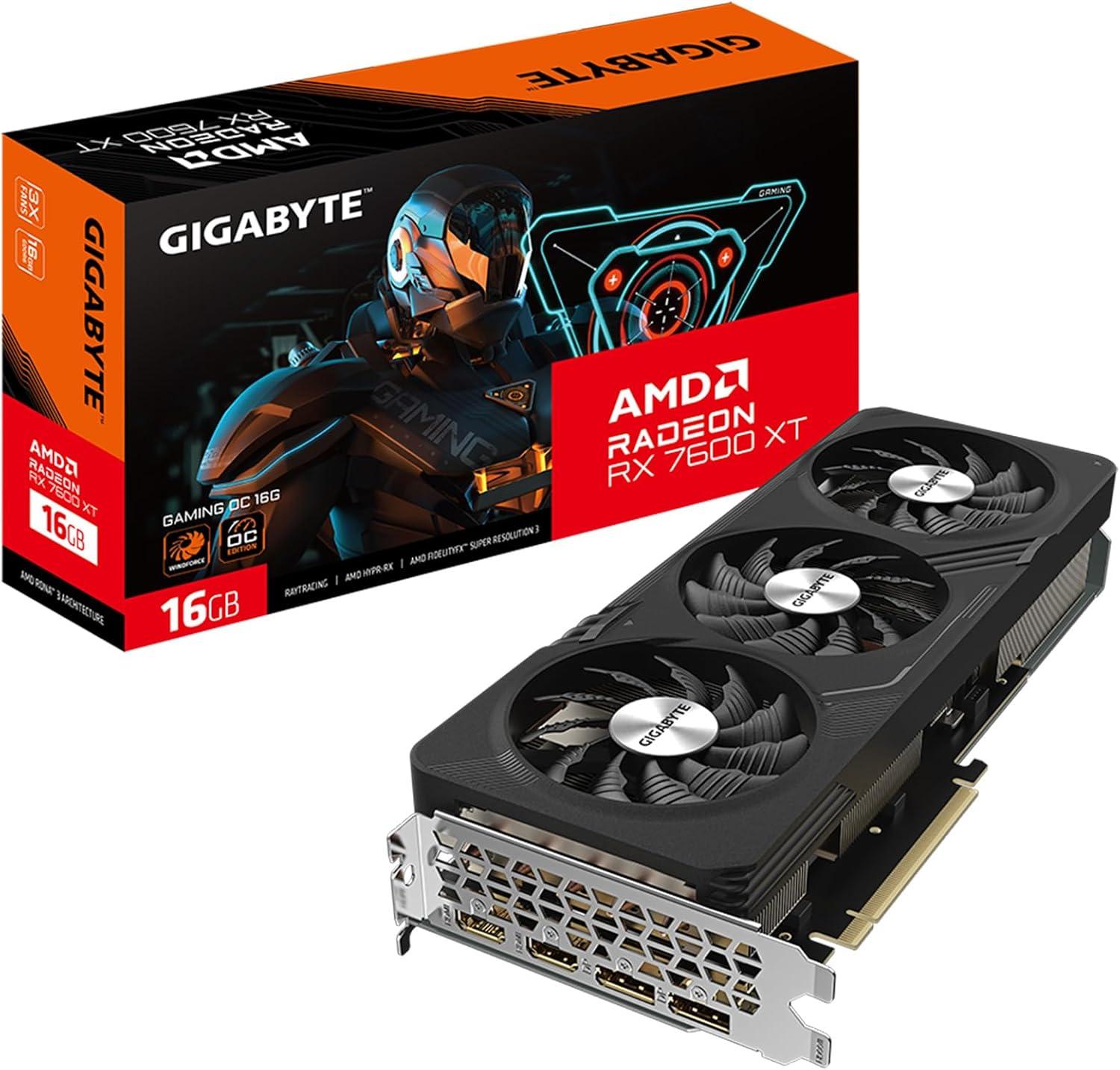 Gigabyte GV-R76XTGAMING OC-16GD: Radeon RX 7600 XT, 16 ГБ GDDR6, 128-бит, WINDFORCE
