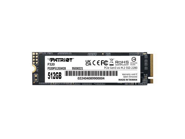 Patriot P320: 512 ГБ, M.2 2280, PCI-Express 3.0 x4