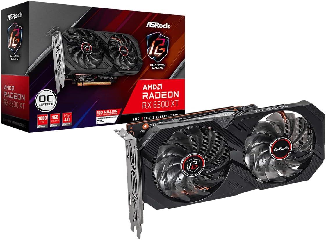 ASRock Radeon RX 6500 XT Phantom Gaming D OC: 4 ГБ GDDR6, PCIe 4.0, 7680 × 4320