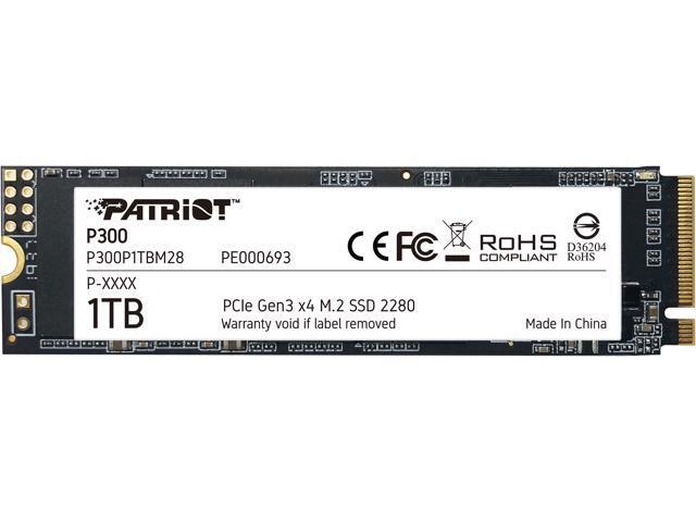 Patriot P300: 1024 ГБ, M.2 2280, PCIe Gen3 x4, NVMe 1.3