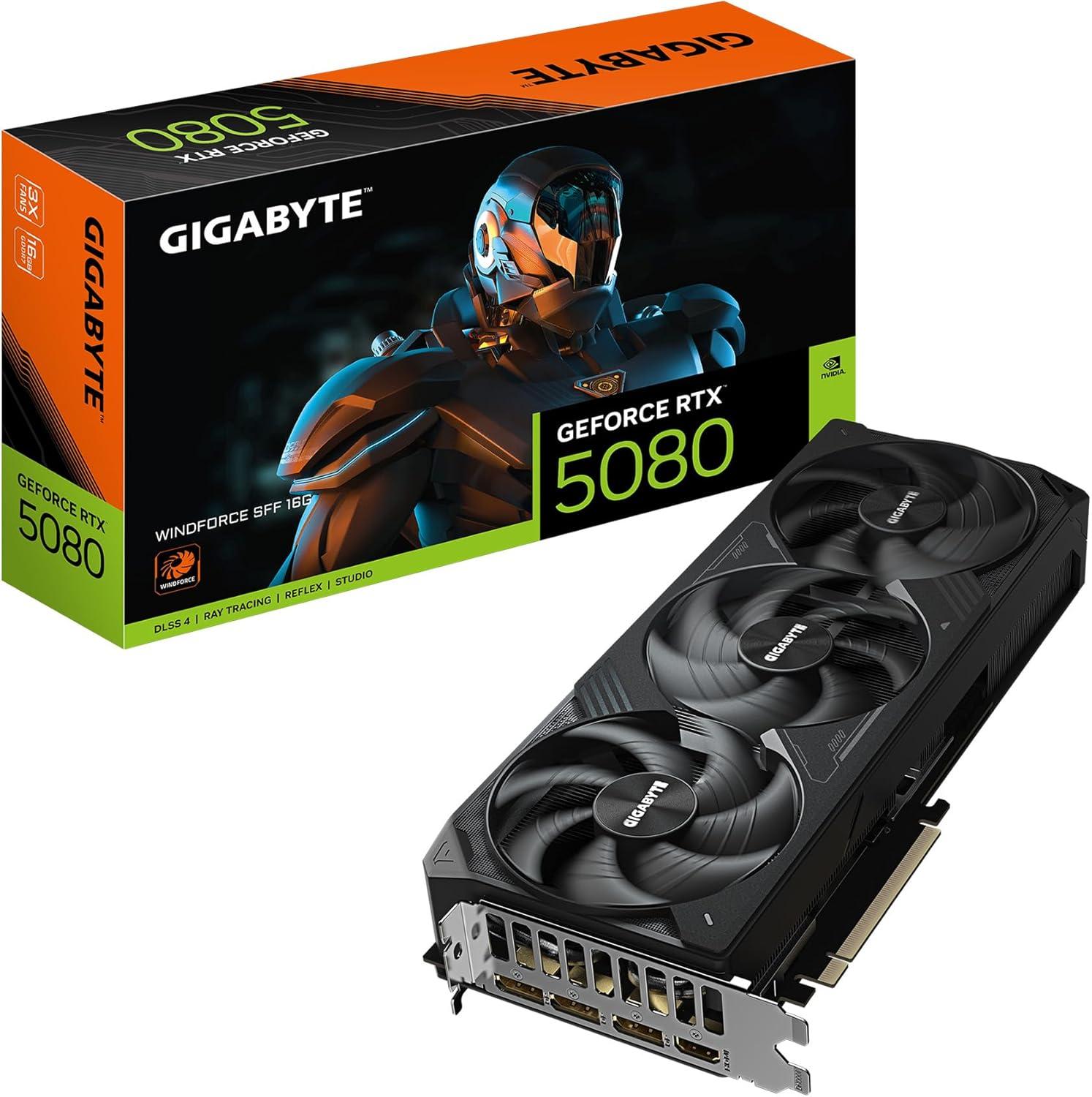 Gigabyte GeForce RTX 5080 WINDFORCE SFF: 16 ГБ GDDR7, 256-бит, PCIe 5.0
