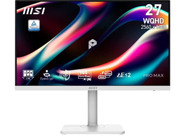MSI PRO MAX 271QPHW E14: 27", WQHD 2560 × 1440, 144 Гц, белый