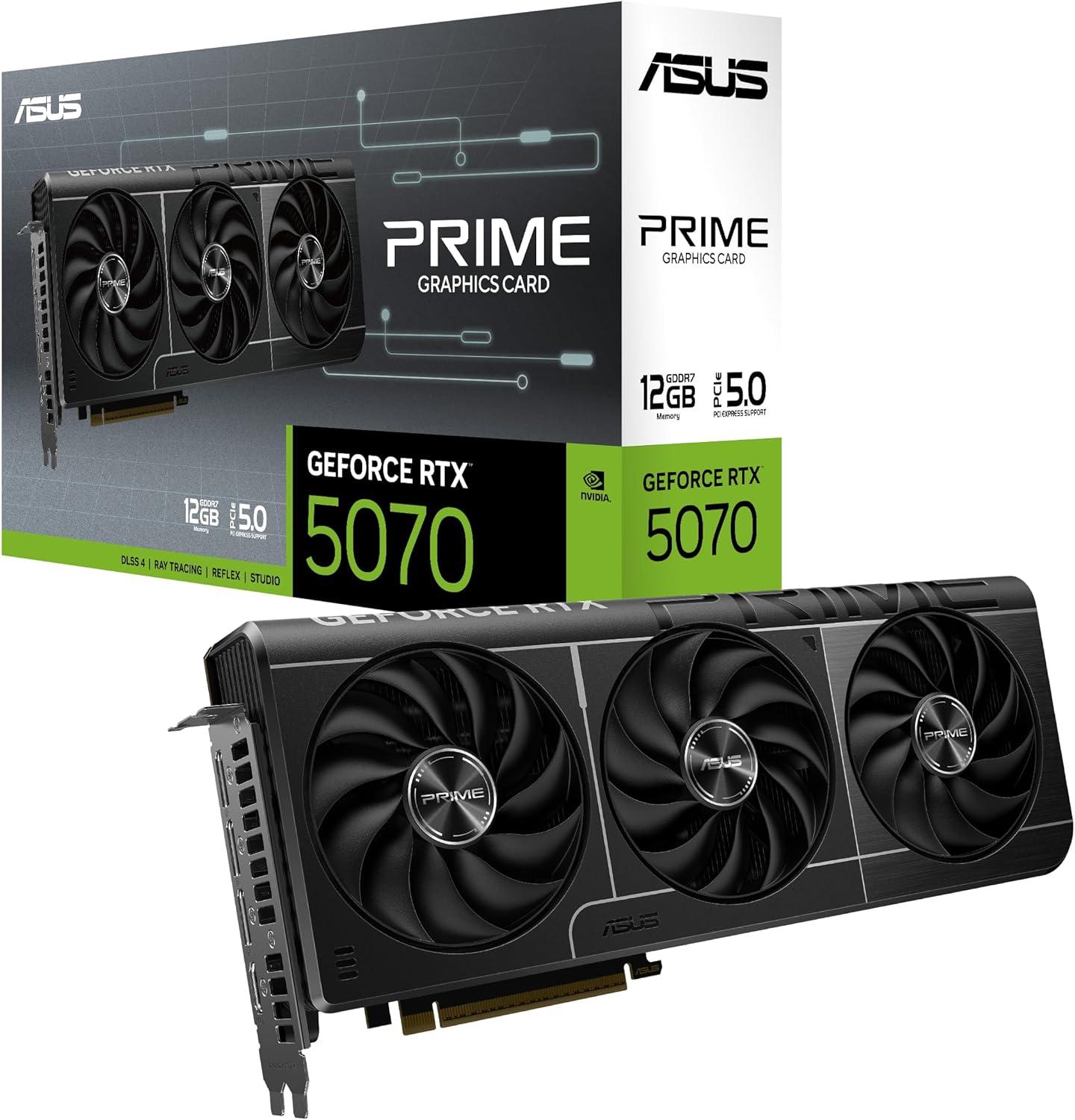 ASUS PRIME-RTX5070-12G: 12 ГБ GDDR7, NVIDIA GeForce RTX 5070, SFF-Ready