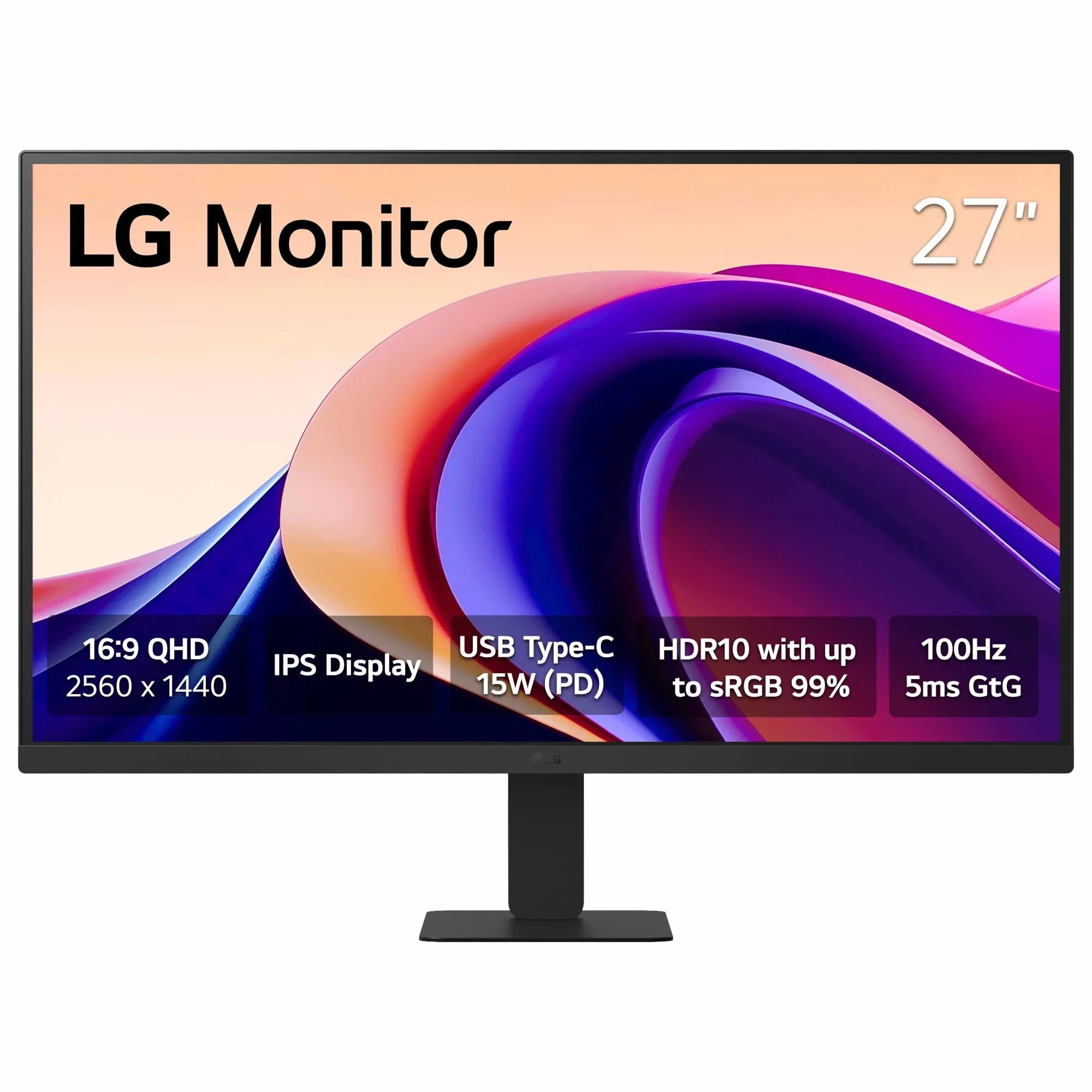 LG 27U631A: 27", 2560 × 1440, 100 Гц, IPS, USB Type-C™, черный