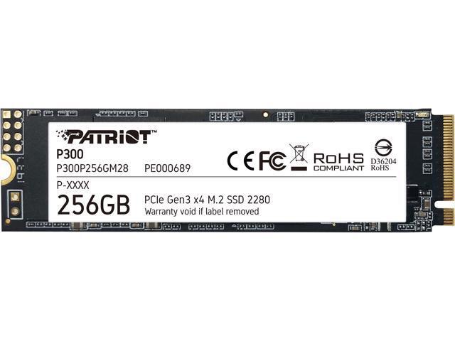 Patriot P300: 256 ГБ, M.2 2280, PCIe Gen3 x4, NVMe 1.3