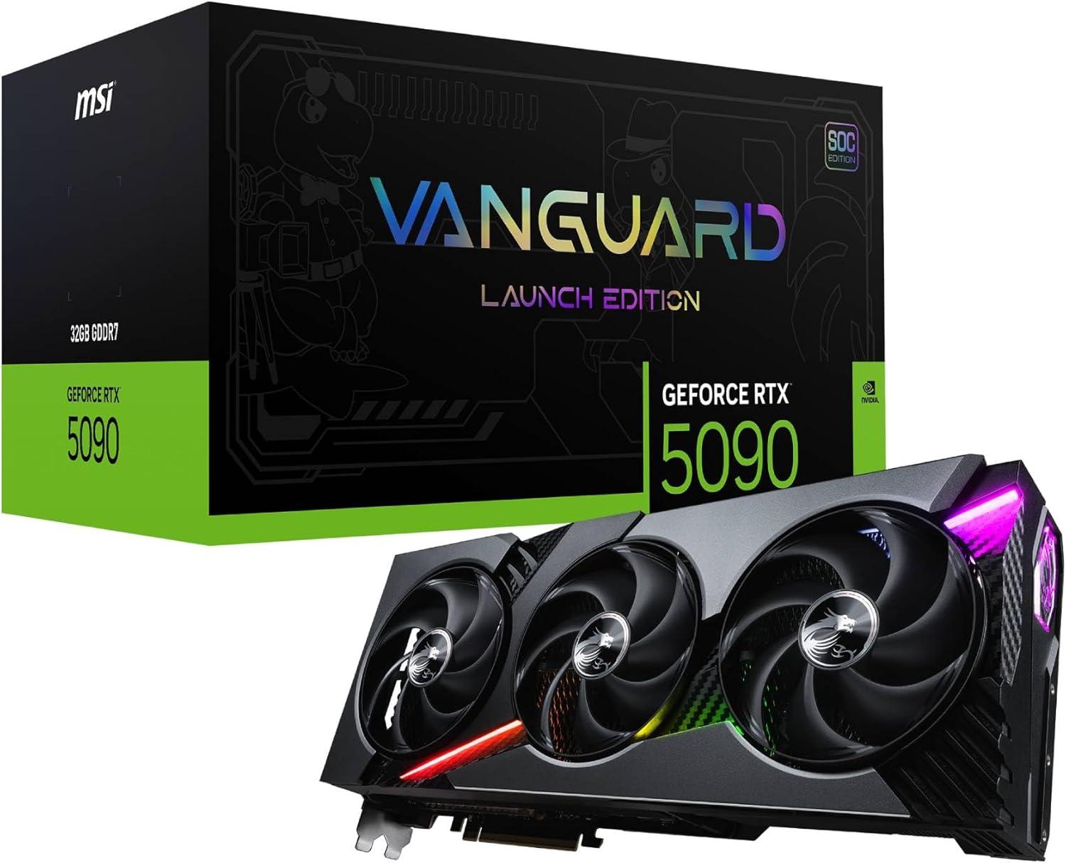 MSI GeForce RTX 5090 VANGUARD SOC: 32 ГБ GDDR7, 512-бит, PCI Express 5.0